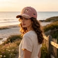 thumbnail image 6 of Hats for Garden Morning Cap, Hummingbird Floral Embroidery Botanical Cottagecore Hat Adjustable Baseball Caps Gift for Men Women (21.7-23.6'' Adjustable, Pink), 6 of 7