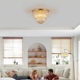 thumbnail image 3 of LiviNest Modern Crystal Chandelier for Living Room: 200+ K9 Crystals & 4-Tier Gold Design - 19.7" Wide Ceiling Light for Dining Room & Bedroom - 6 E12 Bulbs & Sturdy Metal Frame, 3 of 6