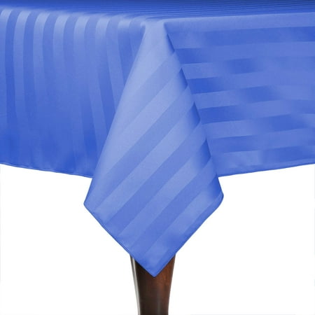 

Ultimate Textile (10 Pack) Satin-Stripe 60 x 90-Inch Rectangular Tablecloth - for Wedding and Catering Hotel or Home Dining use Periwinkle Blue