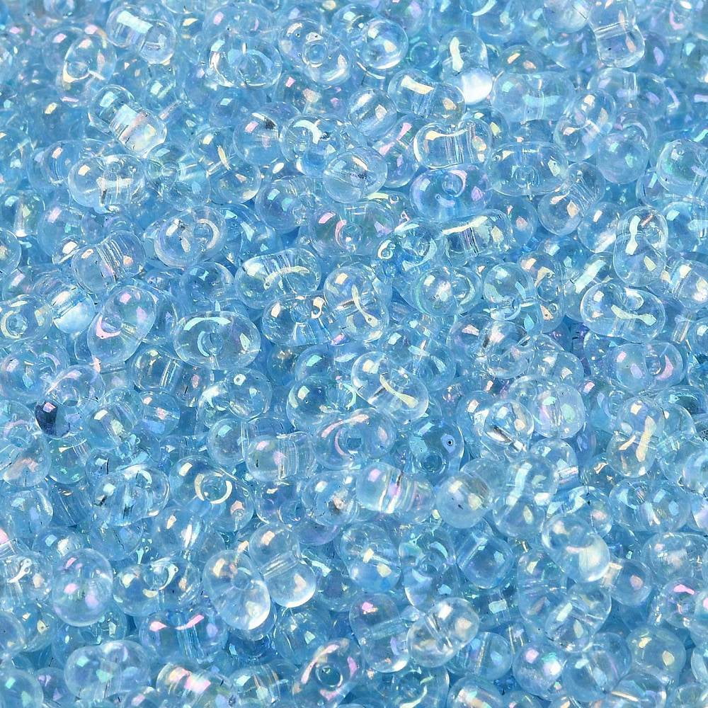 1pound AB color Glass Seed Beads Transparent Colours Rainbow Peanut Light Sky Blue 4~4.5x2~2.5x2~2.5mm Hole: 0.8~0.9mm about 10000pcs/pound