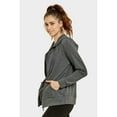 thumbnail image 3 of DailyWear Womens Long Sleeve Thin Cotton Full Zip Up Hoodie Jacket Charcoal Grey, Large, 3 of 4