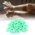 thumbnail image 4 of 100PCS Pet Cat PVC Crystal Nail Cover Paw Claw Cap Grooming Accessory (Fluorescent Green M), 4 of 9
