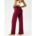 thumbnail image 3 of FUNING Womens Wide Leg Yoga Pants Casual Work Dress Pants Lounge Sweatpants High Waist Comfy Loose Trousers with Pockets, 3 of 6