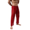 thumbnail image 3 of Cenuakty Men's Mesh Fishnet Pants Solid Color See Through Stretchy Muscle Trousers Drawstring Stretchy Sleep Lounge Bottoms, 3 of 8