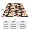 thumbnail image 2 of JUNZAN Rose Flowers Print Flannel Fleece Blanket Throw Blanket for Bed,Sofa,Couch,Travel,Camping(40"x30" ), 2 of 5