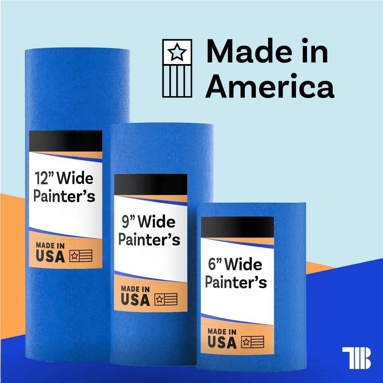 Wide Blue Painters Tape  12 Inch X 60 Yds Made In Great Masking For 3d Printing And Removes Cleanly 21 Days