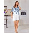 thumbnail image 3 of Ekouaer Oversized Sleep Shirts for Women Plus Size V Neck Nightgown Short Nightgowns for Women, 3 of 6