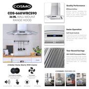 36 in. Vista Collection Ductless Wall Mount Range Hood in Stainless Steel