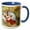 Blue/White, variant on 3drose, Frozen Winter Berries Grunge, 11oz Two-tone Green Mug