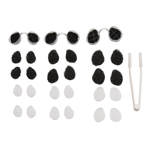 Carevas Invisible Nasal Filter Ultra-Breathable Nasal Filters Nasal Filters Nose Plugs for Smells with Mini-HEPA Filters Air Filtration from Dust Smoke Small + Medium + Large Round Shape