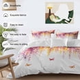 thumbnail image 3 of Cal King 4 Piece Bedding Set Summer Watercolor Wild Flower Soft Breathable Duvet Cover and Pillowcase,Farm Colorful Butterfly Duvet Cover Set Washable Bed Sheets for Bedroom Dormitory Guest Room, 3 of 9
