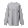 thumbnail image 3 of Sweatshirt for Women Women's Fashion Round Neck Solid Color Long Sleeve Sweatshirt Top, 3 of 7