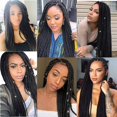 thumbnail image 5 of Cabello para trenza, 8 unidades por paquete, cabello natural de varios colores, 60 cm de largo, extensión de cabello negro, cabello natural para trenza, cabello preestirado para trenza, 5 of 5