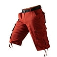 thumbnail image 1 of Shorts Cargo Pas Chers pour Hommes, Shorts de Camp Séchage Rapide pour Hommes Shorts pour Hommes avec Poches Grands Shorts pour Hommes Shorts Extensibles pour Hommes, Rouge, 32, 1 of 2