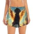 thumbnail image 2 of Balery Golden Cloud Winged Dog Pattern Women's Running Shorts with Liner 2 Pockets Elastic Workout Athletic Gym Yoga Shorts-X-Large, 2 of 7