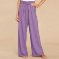 thumbnail image 2 of Pantalones largos de mujer Pantalones largos sueltos de talla grande de color sólido casual de moda Odeerbi ODB-2, 2 of 9