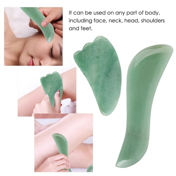Herramienta de Masaje Gua Sha de 3 Piezas, Terapia de acupuntura con Terapia de acupuntura Tradicional China SPA, Resina antiedad, desintoxicación de la Piel y reducción del Do Saludable Fugacal NO