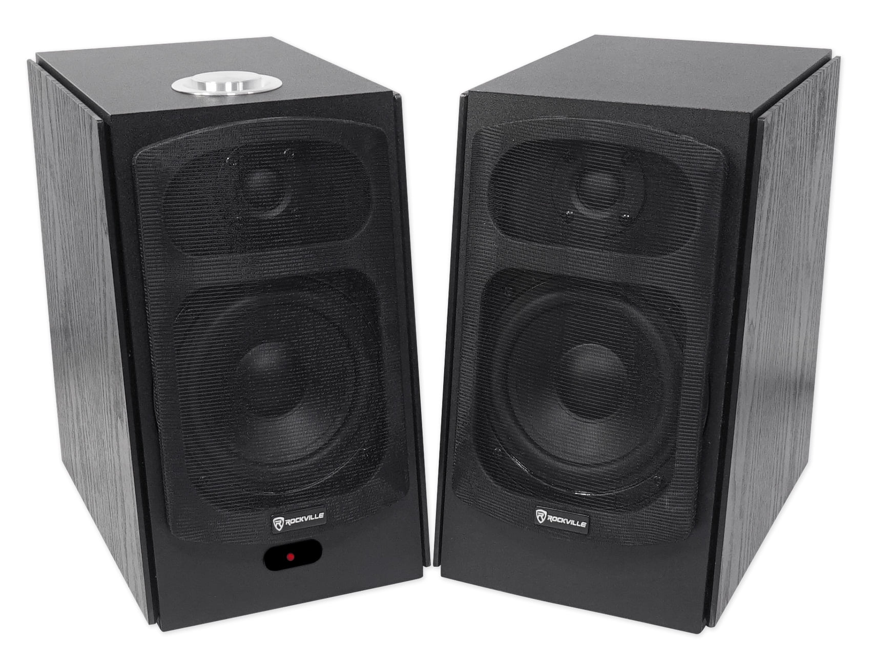(2) Rockville HD5B 5" Powered Bluetooth Bookshelf Home Theater Speakers+Stands