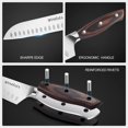 thumbnail image 2 of MOSFiATA Santoku Knife 7 Inch Kitchen Cooking Knife, 5Cr15Mov High Carbon Stainless Steel Japanese Chef Knife with Ergonomic Pakkawood Handle, Full Tang Vegetable Meat Cutting Knife with Sheath, 2 of 5