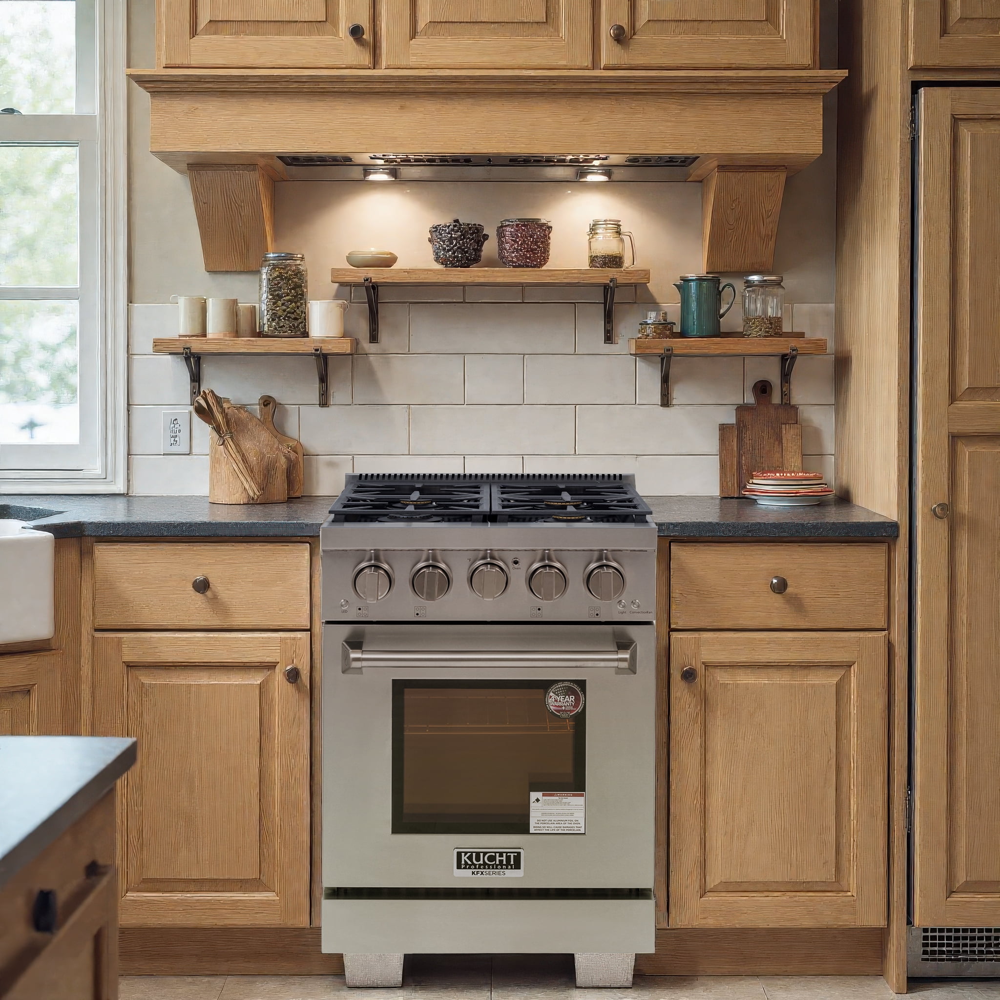 Professional 24-in Natural Gas Range in Stainless Steel with True Simmer Burners