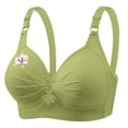 thumbnail image 3 of Women's Wireless Bra Plus Size Breathable Daily Underwear Small Print Bra Green XS-4XL, 3 of 5