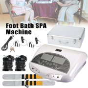 LED Display Dual Ion Detox Ionic Foot Bath Spa Cleanse Machine Sauna Massagers With foot massager Infrared Belt, Round Detox Arrays, Aluminum Storage Case