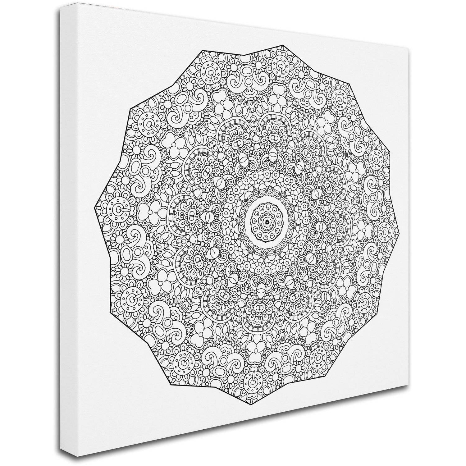 Trademark Fine Art "The Sigh Mandala Line Art" Canvas Art by Kathy G. Ahrens