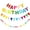 Color 1, variant on Pre Strung Felt Cloth Happy Birthday Banner Set Tear Resistant Colorful Birthday Bunting Felt Ball Garland for Fireplace Mantel Wall Window