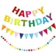 thumbnail image 1 of Tela de Fieltro Preensartada Feliz Cumpleaños Banner Set Resistente a Desgarros Colorido Banderín de Cumpleaños Guirnalda de Bolas de Fieltro para Chimenea Repisa Pared Ventana, 1 of 11