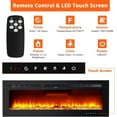 thumbnail image 5 of 90 inch Smart Electric Fireplace Heater - Recessed/Wall-Mounted, WiFi & Touch Screen Control, 12-Color Adjustable Flames, 750W/1500W Dual Heating with Timer, Log & Crystal Decor, 5 of 8