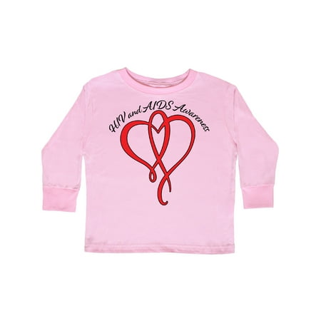 

Inktastic HIV and AIDS Awareness Red Heart Ribbon Gift Toddler Boy or Toddler Girl Long Sleeve T-Shirt