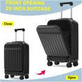 thumbnail image 4 of JERFIT 3-Piece Hardside Luggage Set with Front Opening, USB Charging Port, TSA Lock & Spinner Wheels, Expandable Suitcase Set in Black, 4 of 10