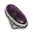 thumbnail image 2 of Natural Russian Charoite Gemstone Handmade 925 Sterling Silver Ring Size 7, 2 of 2