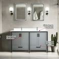 thumbnail image 4 of 60 In. W X 22 D Dark Grey Double Bath Vanity With White Quartz Countertop, Faucet, Mirrors - Scratch And Stain Resistance For Longevity Top & A Comfortable Bathroom, 4 of 6