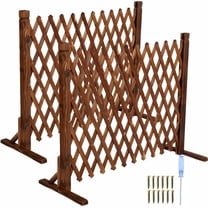 IAJXWI 2 Pack 27.5" x 63" Extendable Instant Wood Fence, Pet Gate Retractable Fences Barrier Section Partition for Home Garden Indoor Outdoor Yard, Dog Gate