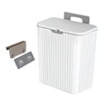 thumbnail image 2 of veasfak Countertop Stable Hanging Waste Bin Portable Waste Bin Small Kitchen Compost Bin White 9L, 2 of 9