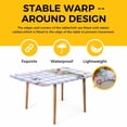 thumbnail image 4 of Happy Easter Table Cloths for 3 Foot Rectangle Tables, Cute Bunny Spring Flowers Butterfly Purple Plaid Patio Waterproof Elastic Fitted Tablecloths, Washable Rectangular Table Cover for Camping, 4 of 8