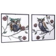 thumbnail image 2 of 22" X 6" X 23" Metallic Multi-Color Metal Garden Owls And Sunflowers Square Wall Panel Set, 2 of 2
