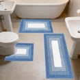 thumbnail image 5 of Tuvgenk 3 Piece Bathroom Rug Set Water Absorbing Non Slip Bath Rug Set Washable Large Bath Mat Set for Bathroom Floor(Blue,47x16,24x16,20x16 inch), 5 of 7