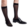 thumbnail image 6 of Mens Fashion Sheer Over the Calf Long Socks Stretchy Breathable See Through Striped Dress Suit Socks for Business Wear, 6 of 8