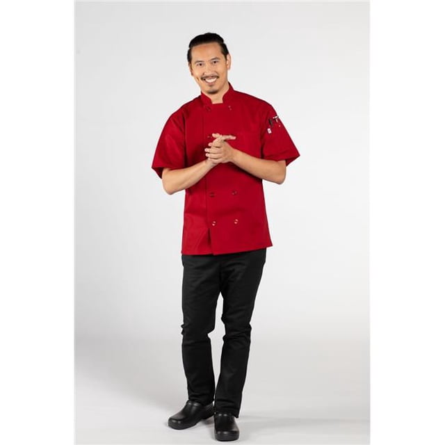 Uncommon Threads 0415P-1903 Unisex Nighthawk Chef Coat, Red - Medium
