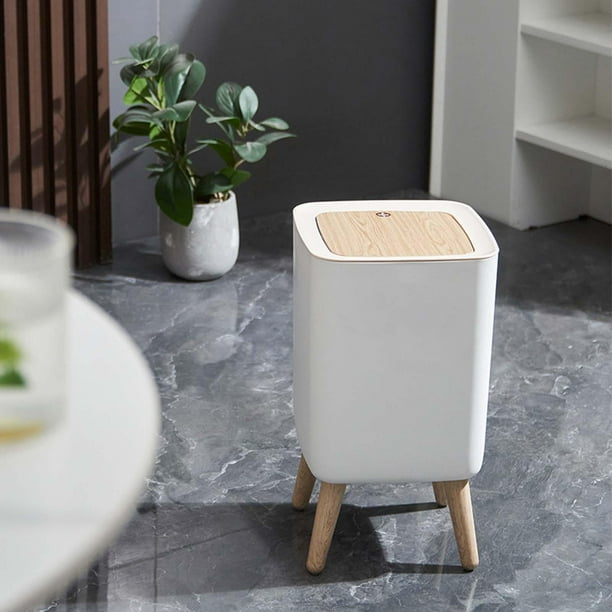 Cubo de basura creativo Macarena con tapa Gran capacidad de pie alto 10L