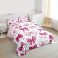 thumbnail image 3 of Castle Fairy Cartoon Pink Bow Full Size Comforter Sets,Kawaii Ribbon Bowknot Bedding Sets, 3 of 8