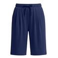 thumbnail image 5 of WULMLEO Bermuda Shorts for Women Cotton Casual Wide Elastic High Waisted Summer Shorts for Women 2026 Drawstring with Pocket Navy XL, 5 of 6