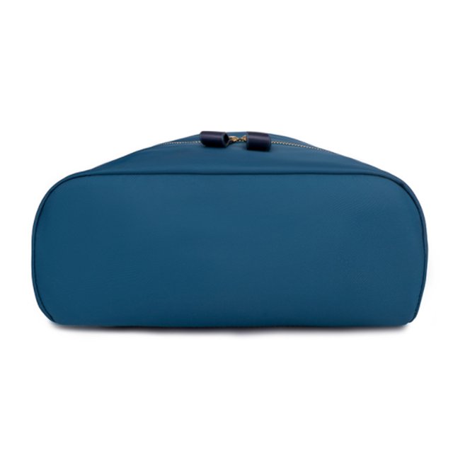 Jumpingount de tela Oxford para mujer, forro de poliéster portátil, correa doble ajustable de Color sólido, elegante bolso transpirable de moda Mochilas Azul Jumpingount AP012297-01