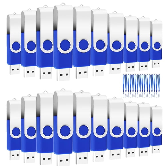 Unidades flash USB EASTBULL 8 GB, 50 unidades USB 2.0 giratorias, azul