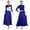 Blue, variant on Aislor Womens Dance Dress Shiny Metallic Long Sleeve Lyrical Dancewear A White M