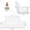 thumbnail image 2 of Fortune Candy 2 Seater Wooden Porch Swing with Ergonomic Seat, Heavy Duty 880 lbs, 4.5 ft, White, 2 of 7