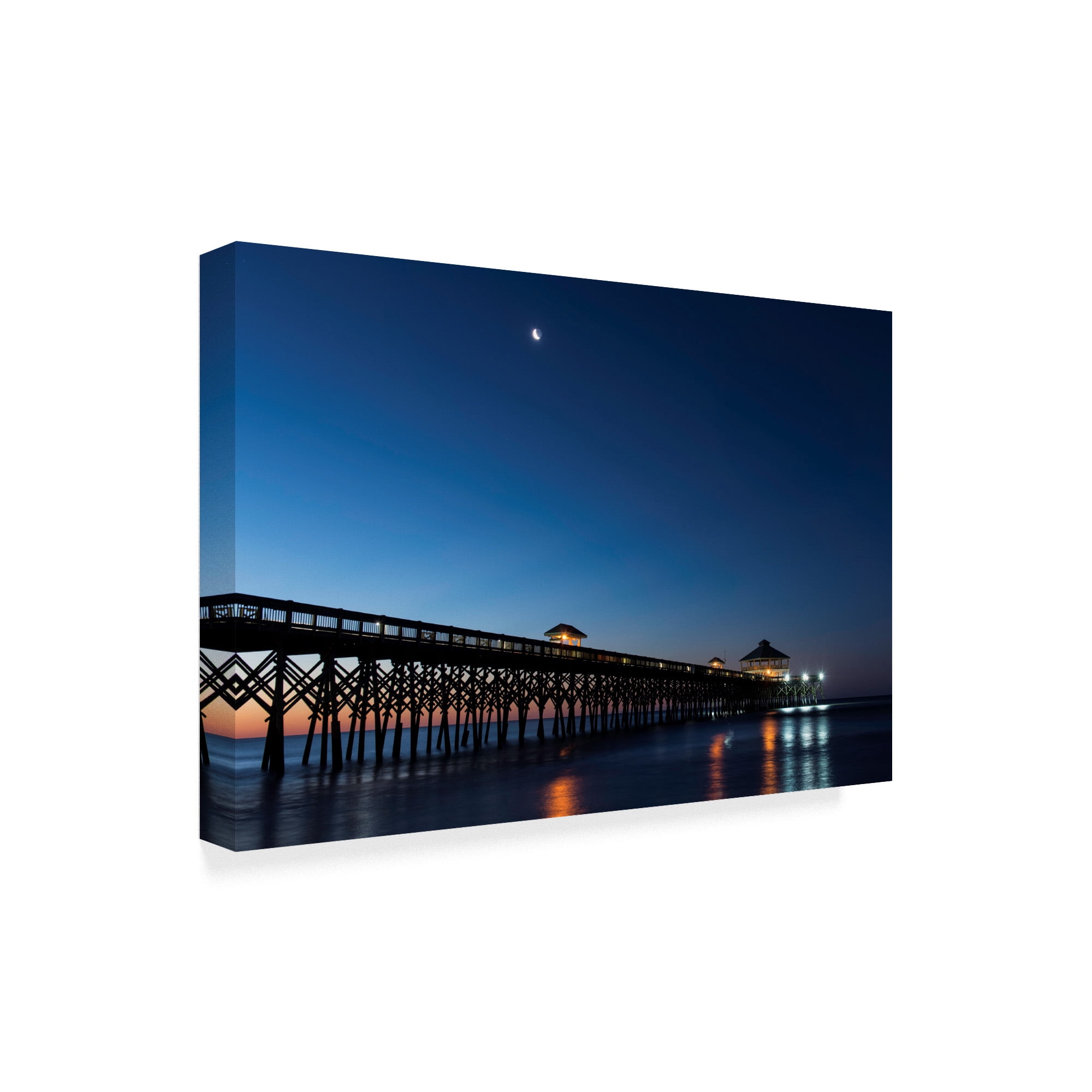 Trademark Fine Art 'Moon at Folly Beach' Canvas Art by Danny Head