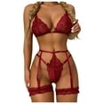 thumbnail image 1 of Eashery Lingerie Sets For Women Push Up Lingerie Lace Womens Lingerie Underwear Red S, 1 of 5